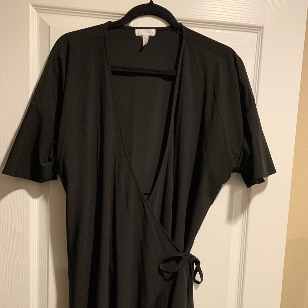 Leith black wrap dress